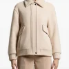 Jacheta Peserico Shearling-Collar Bomber bej