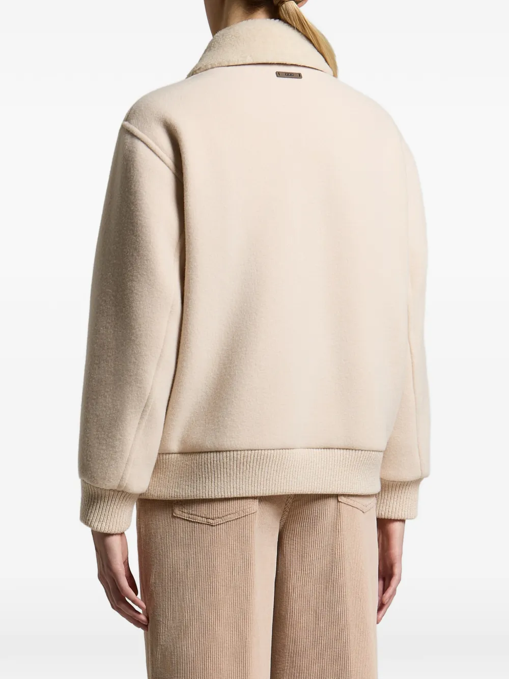 Jacheta Peserico Shearling-Collar Bomber bej - imagine 2