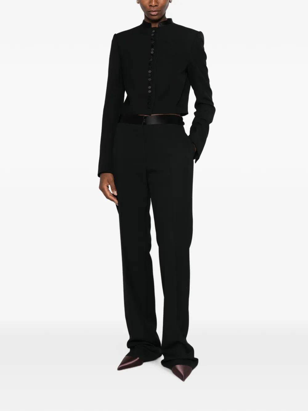 Jacheta TOM FORD button-up cropped jacket - imagine 4