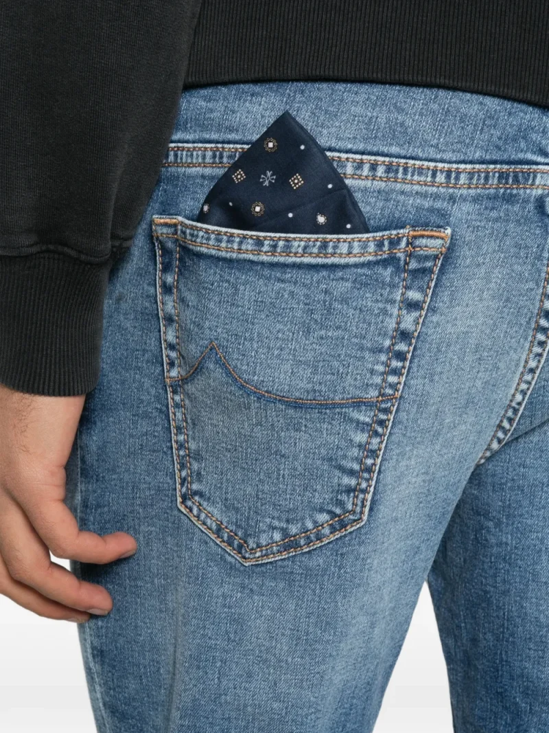 Jeans Jacob Cohen Faded Straight-Leg albastru - imagine 5