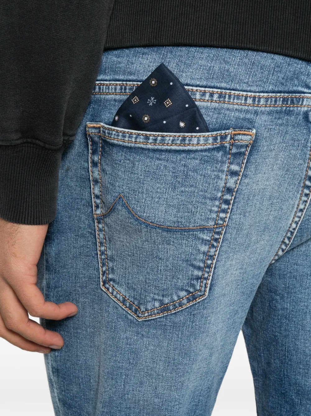 Jeans Jacob Cohen Faded Straight-Leg albastru - imagine 5