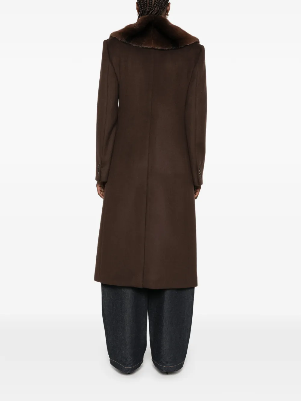 Palton Stella McCartney Double-Breasted Collar-Detail maro - imagine 2
