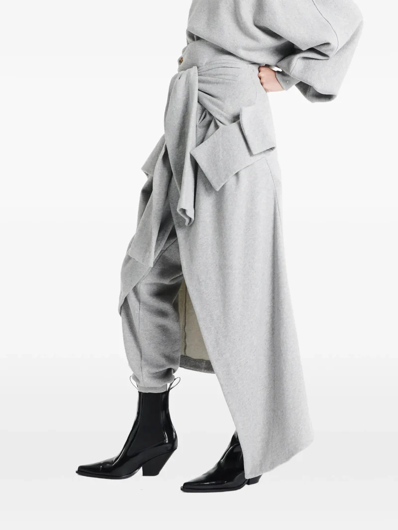 Pantaloni A.W.A.K.E. Mode Layered-Detail jersey Track gri - imagine 3