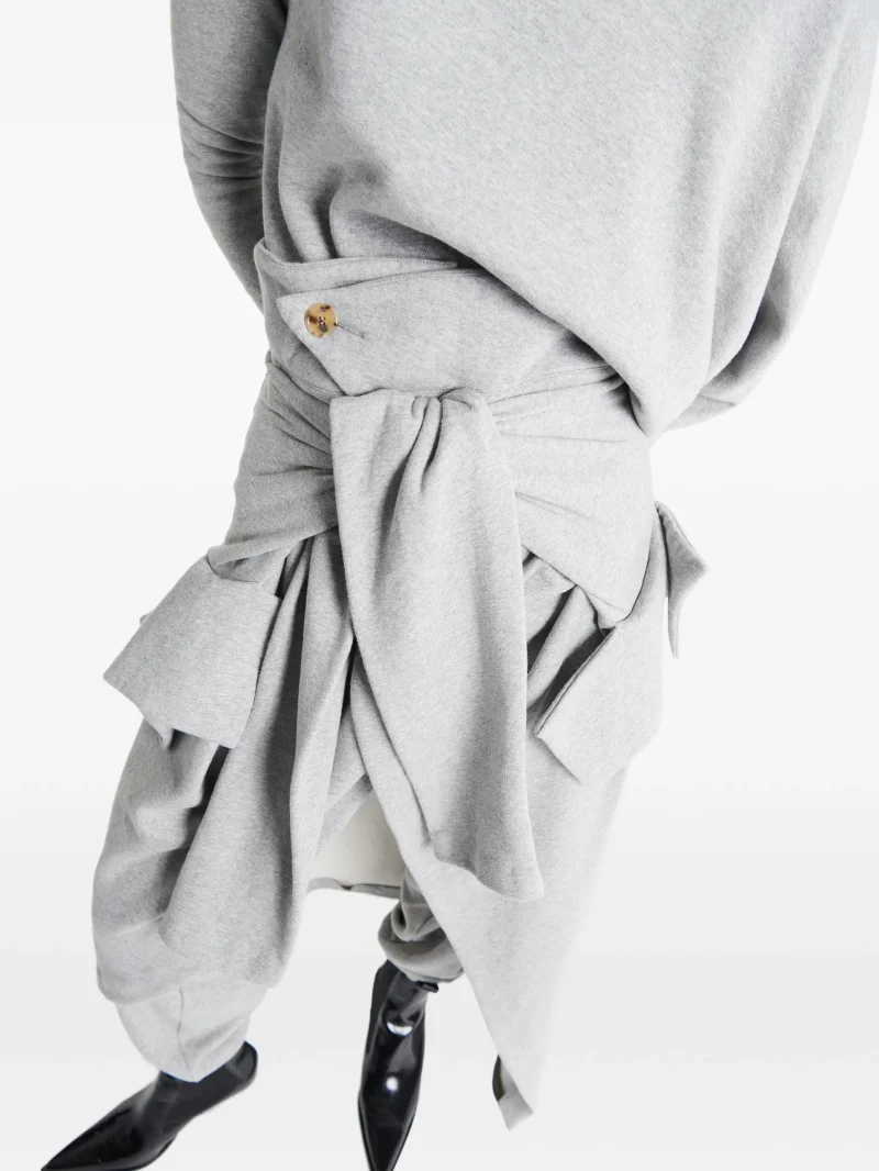 Pantaloni A.W.A.K.E. Mode Layered-Detail jersey Track gri - imagine 4