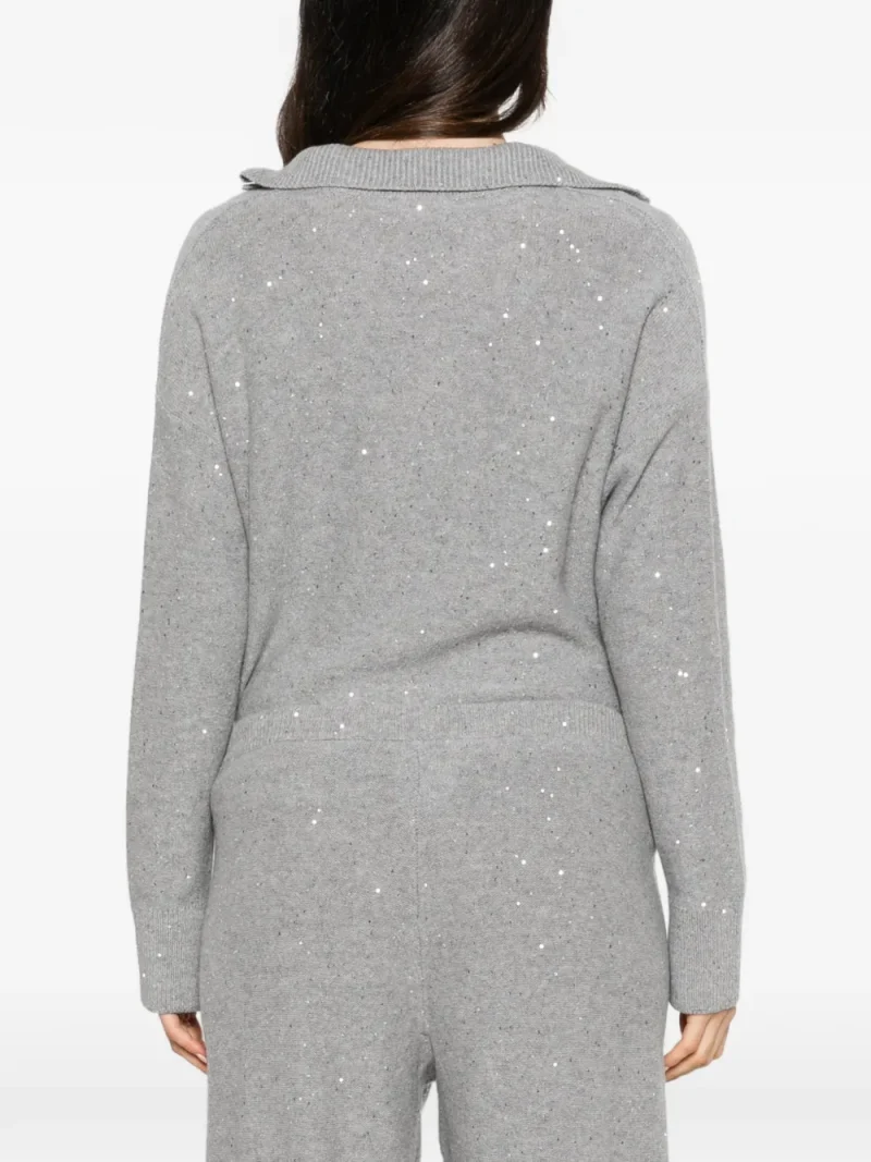 Alternative view of Pantaloni Antonelli Sequin-Embellished Track gri