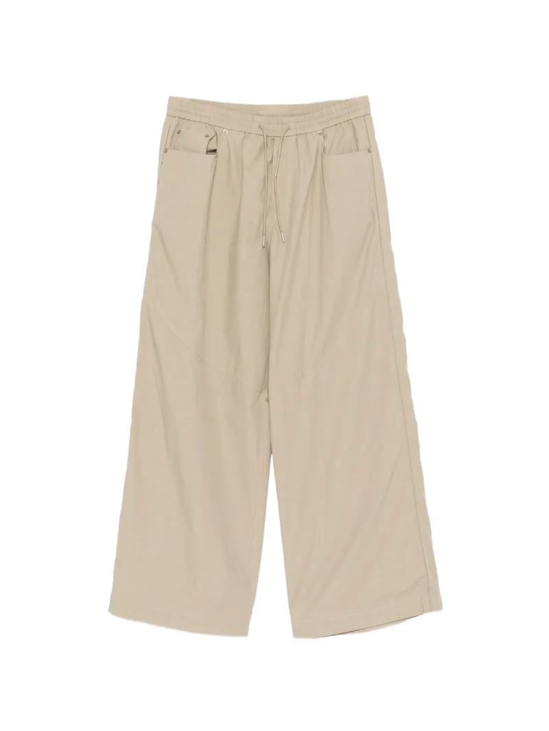 Pantaloni Juun.J Drawstring-Hem Wide-Leg bej