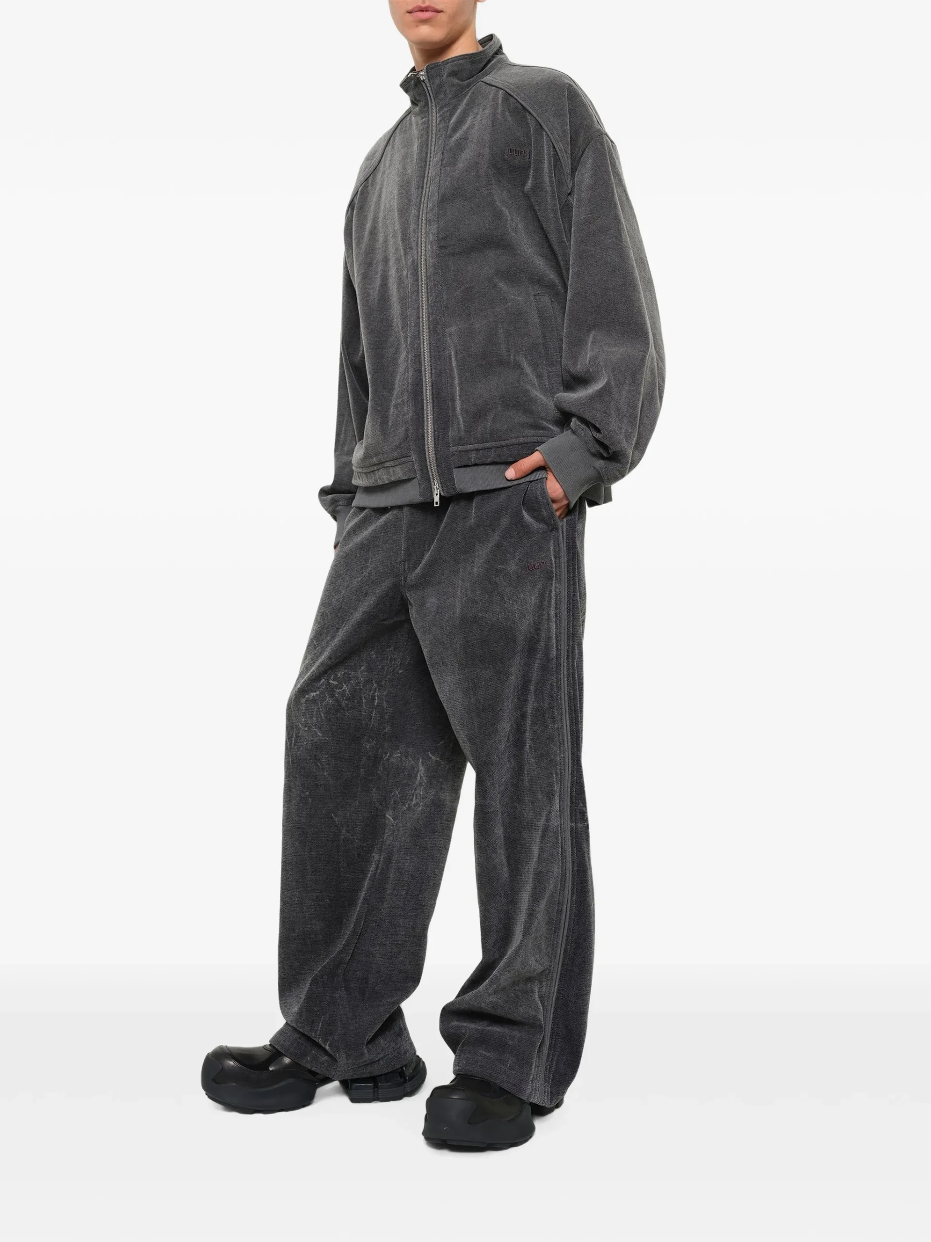 Pantaloni Juun.J Soft-Touch Drawstring gri - imagine 4