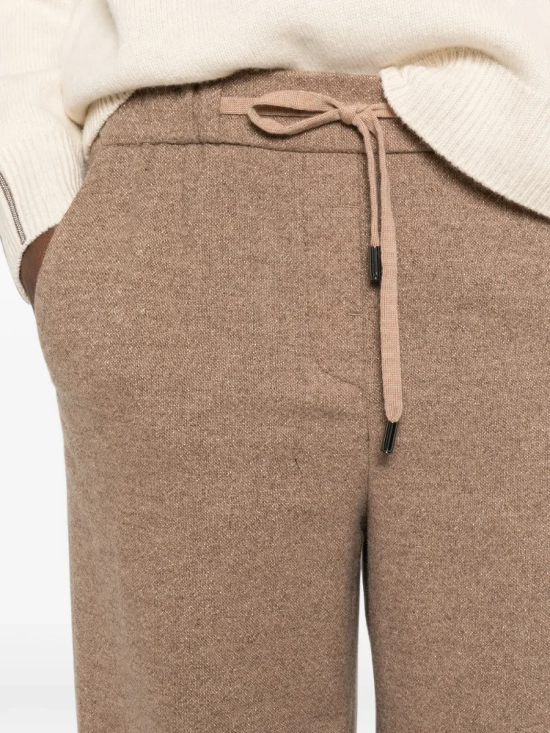 Pantaloni Peserico Drawstring Wide-Leg maro - imagine 5