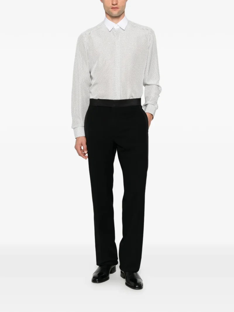 Pantaloni TOM FORD Stripe-Trim Tailored negru - imagine 4