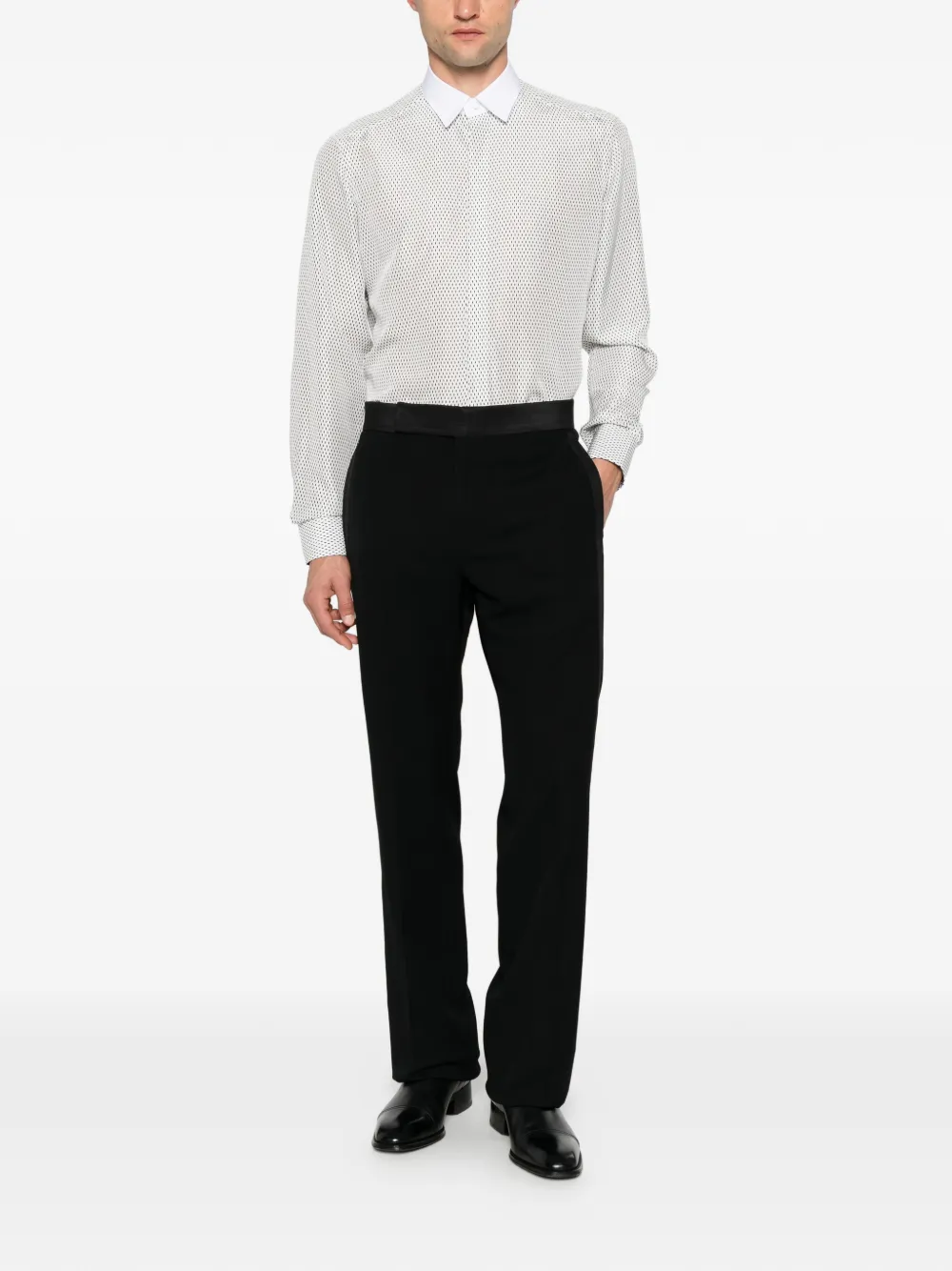 Pantaloni TOM FORD Stripe-Trim Tailored negru - imagine 4
