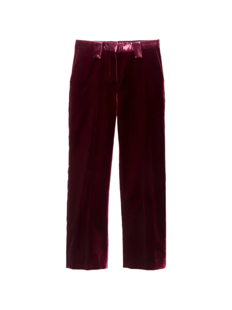 Pantaloni Versace Velvet visiniu