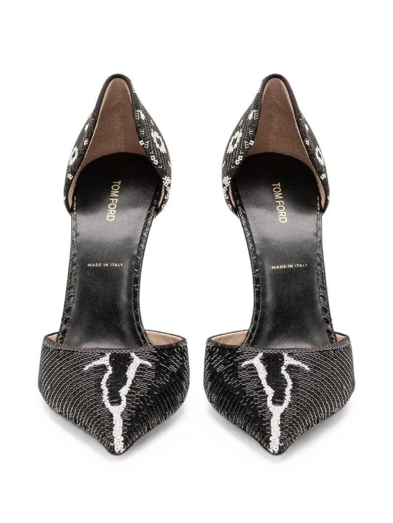 Pantofi TOM FORD Sequin-Embroidered negru - imagine 3