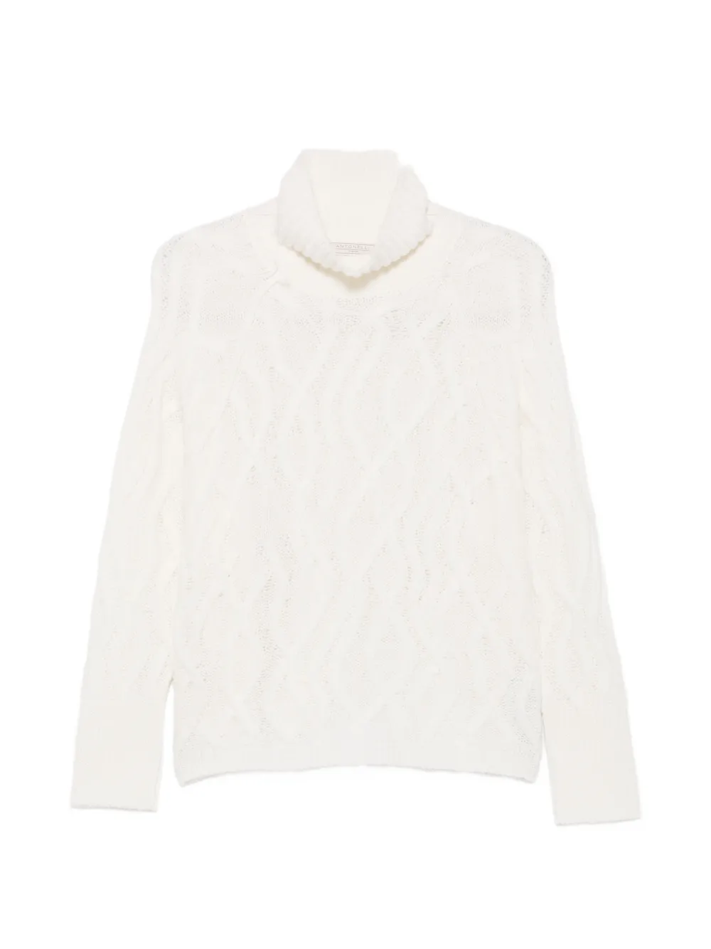 Pulover Antonelli Arcadia Cable-Knit Roll-Neck ecru
