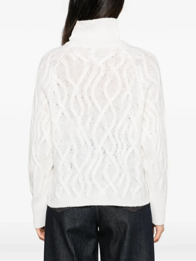 Alternative view of Pulover Antonelli Arcadia Cable-Knit Roll-Neck ecru