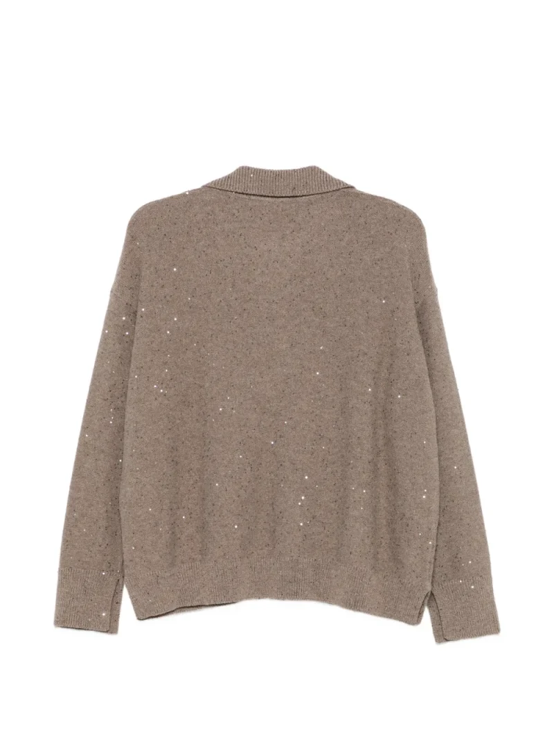 Alternative view of Pulover Antonelli Normandia Sequin-Embellished Polo-Collar maro