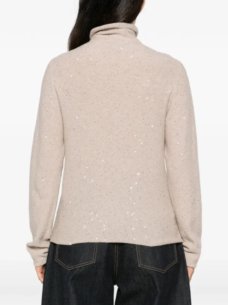 Alternative view of Pulover Antonelli Sequin-Embellished Roll-Neck bej
