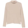 Pulover Antonelli Sequin-Embellished Roll-Neck bej