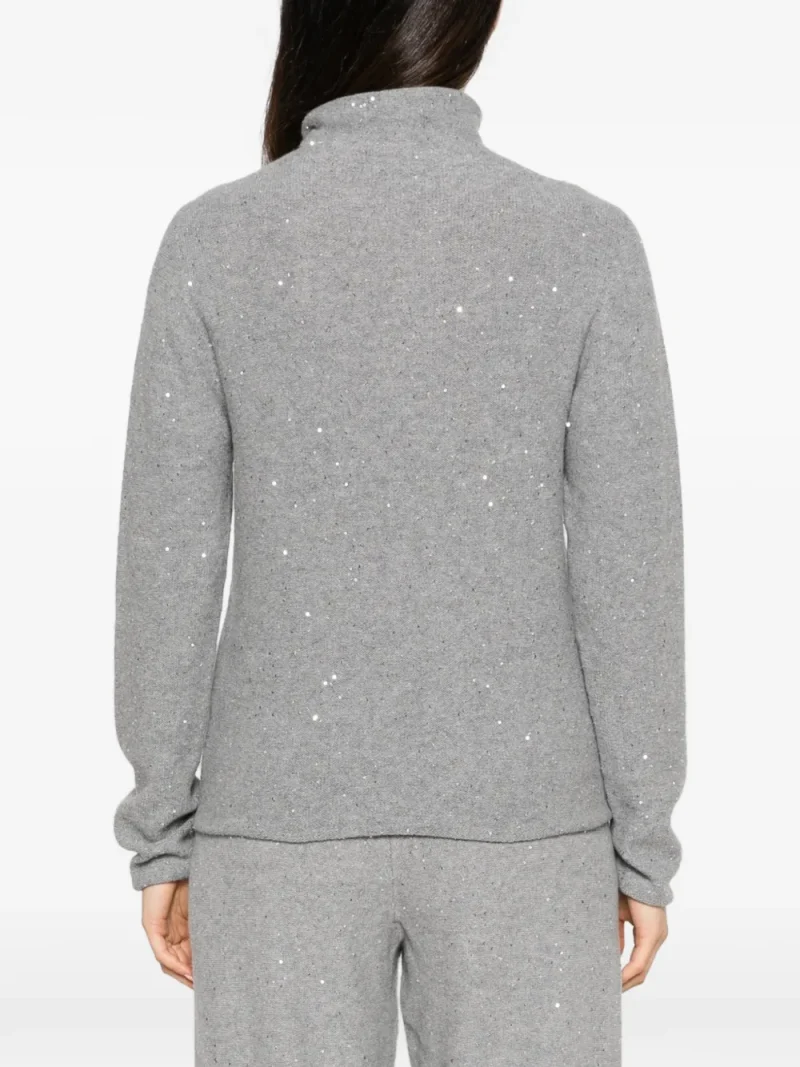 Alternative view of Pulover Antonelli Sequin-Embellished Roll-Neck gri