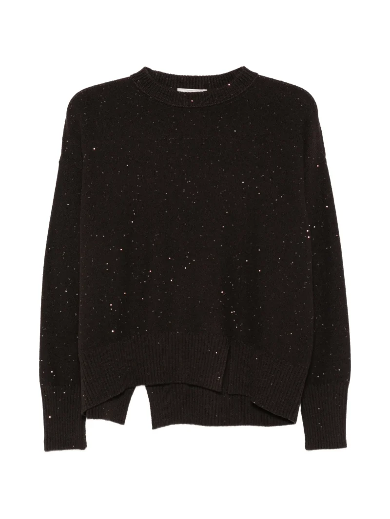 Pulover Antonelli Sequin-Embellished Side-Slit maro