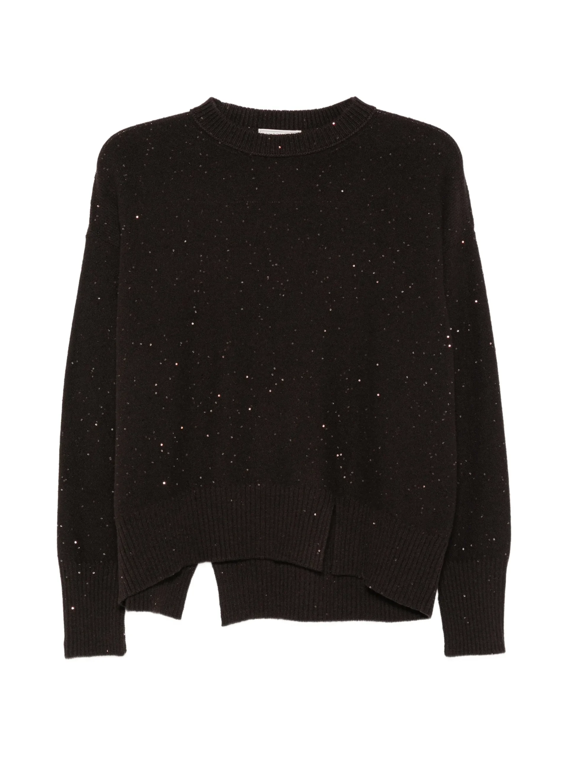 Pulover Antonelli Sequin-Embellished Side-Slit maro