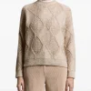 Pulover Peserico Argyle Open-Knit bej
