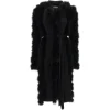 Pulover The Attico Feather-Trim Belted negru