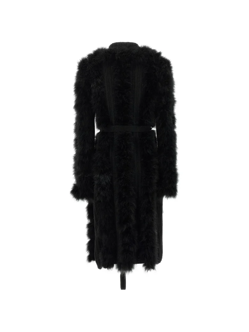 Alternative view of Pulover The Attico Feather-Trim Belted negru