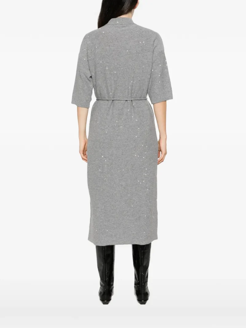 Alternative view of Rochie Antonelli Sequin-Embellished Belted gri