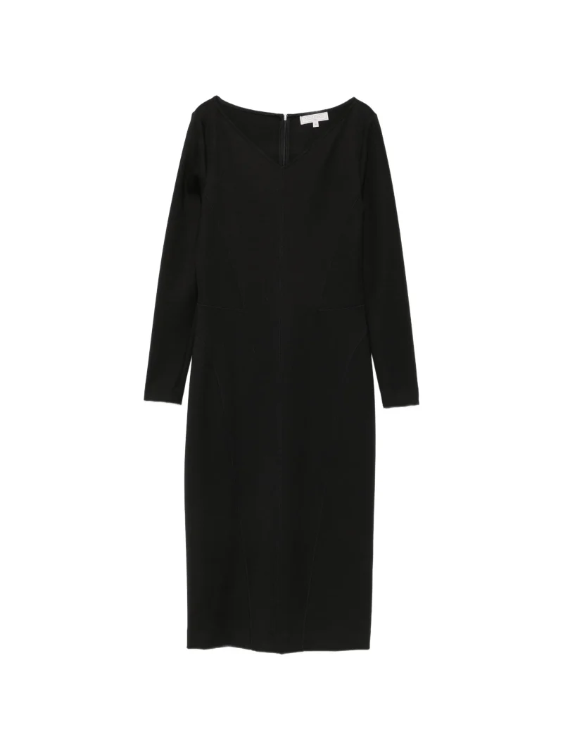 Rochie midi Antonelli V-neck Long-Sleeve negru