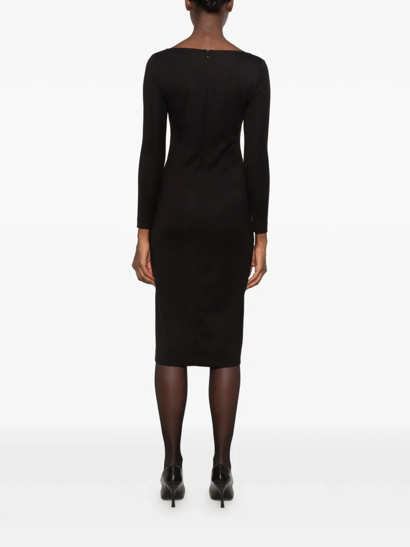 Alternative view of Rochie midi Antonelli V-neck Long-Sleeve negru