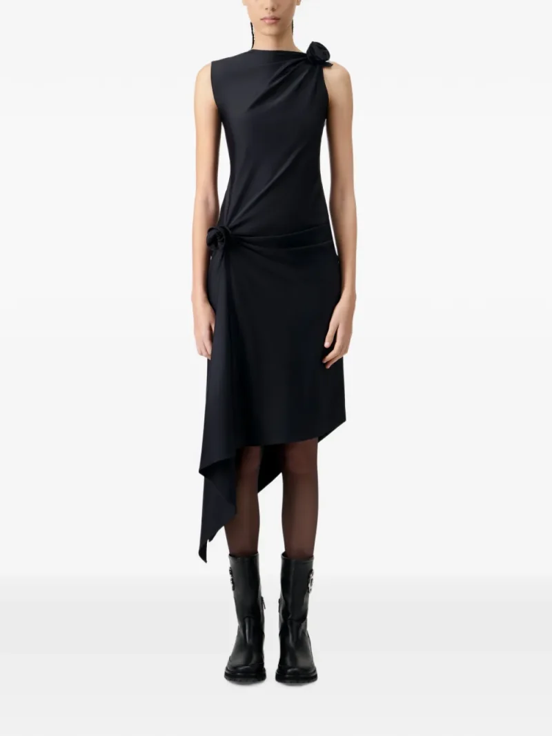 Rochie midi Coperni Relaxed Flower Asymmetric negru - imagine 4