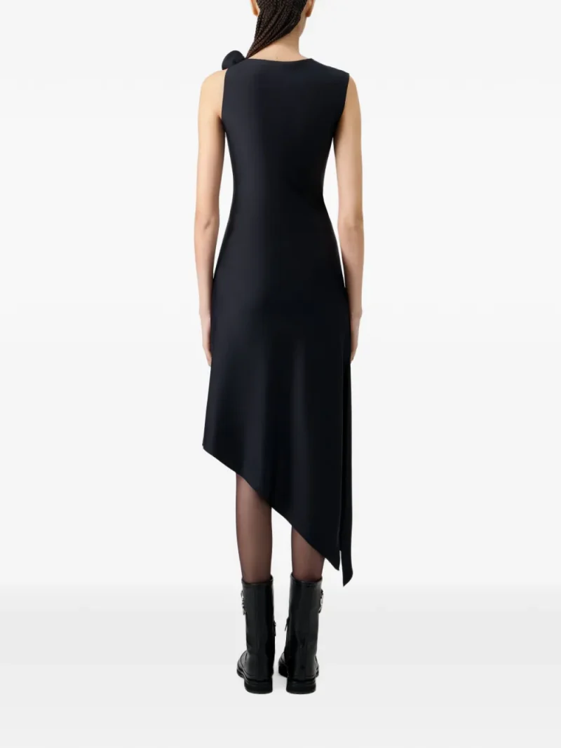 Alternative view of Rochie midi Coperni Relaxed Flower Asymmetric negru