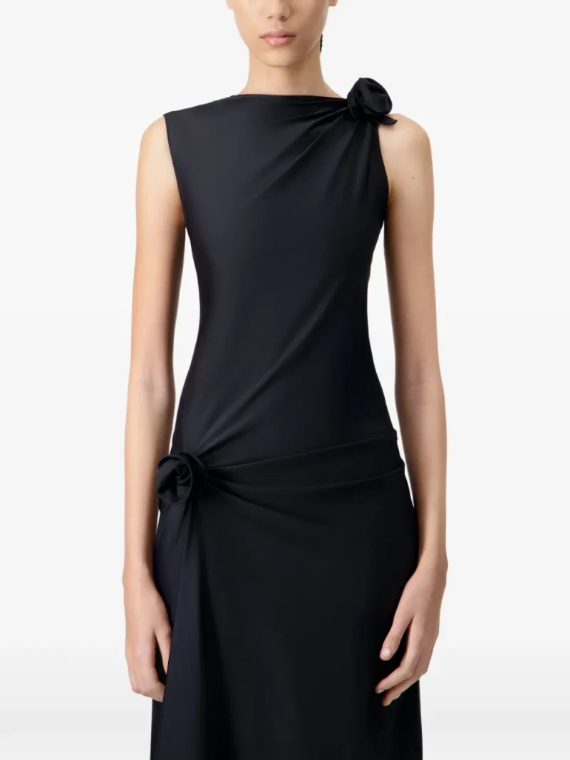 Rochie midi Coperni Relaxed Flower Asymmetric negru - imagine 5