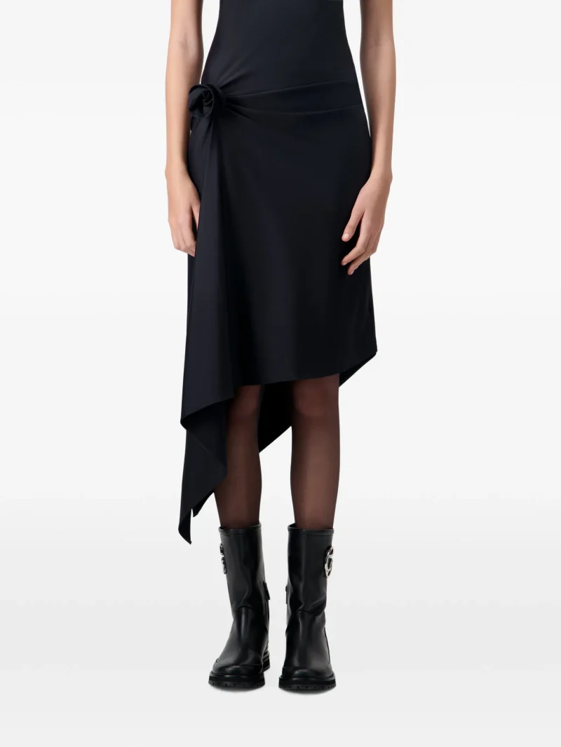 Rochie midi Coperni Relaxed Flower Asymmetric negru - imagine 6