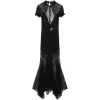 Rochie midi The Attico Laced Panneled Open Back negru