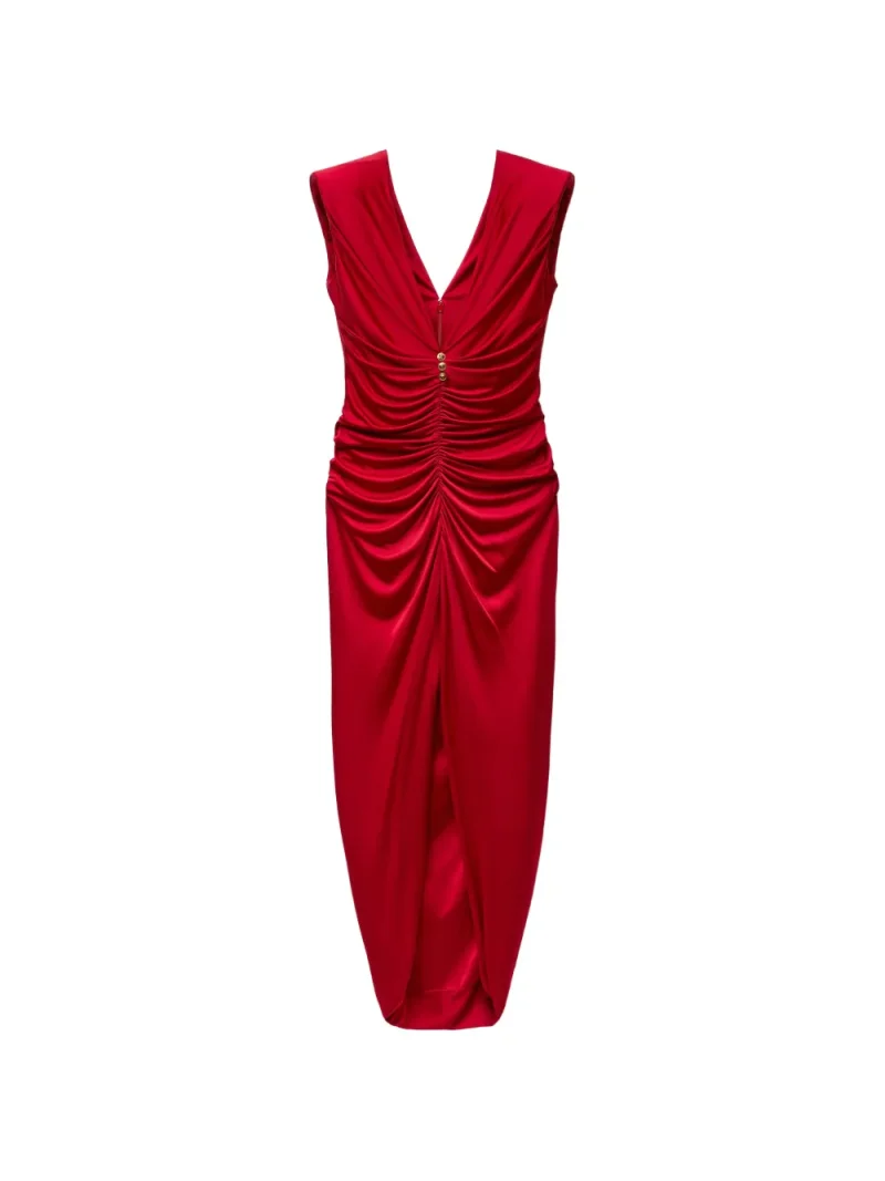 Rochie midi Versace Viscose-Jersey Gown rosu