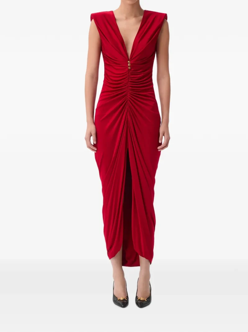 Rochie midi Versace Viscose-Jersey Gown rosu - imagine 3