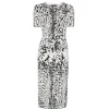 Rochie TOM FORD Leopard-Print Short-Sleeve alb