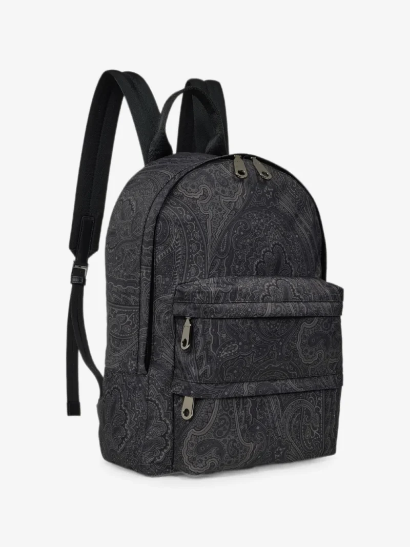 Rucsac ETRO Nylon Backpack with Arnica Motif gri