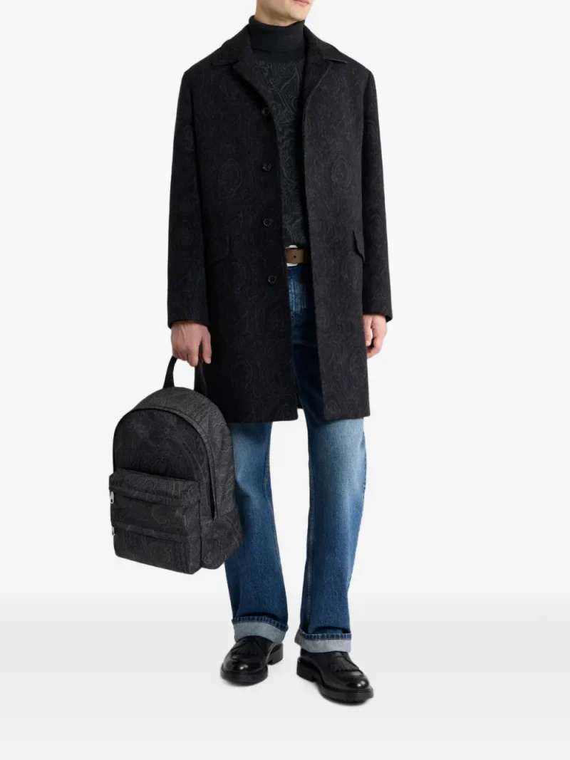 Rucsac ETRO Nylon Backpack with Arnica Motif gri - imagine 3