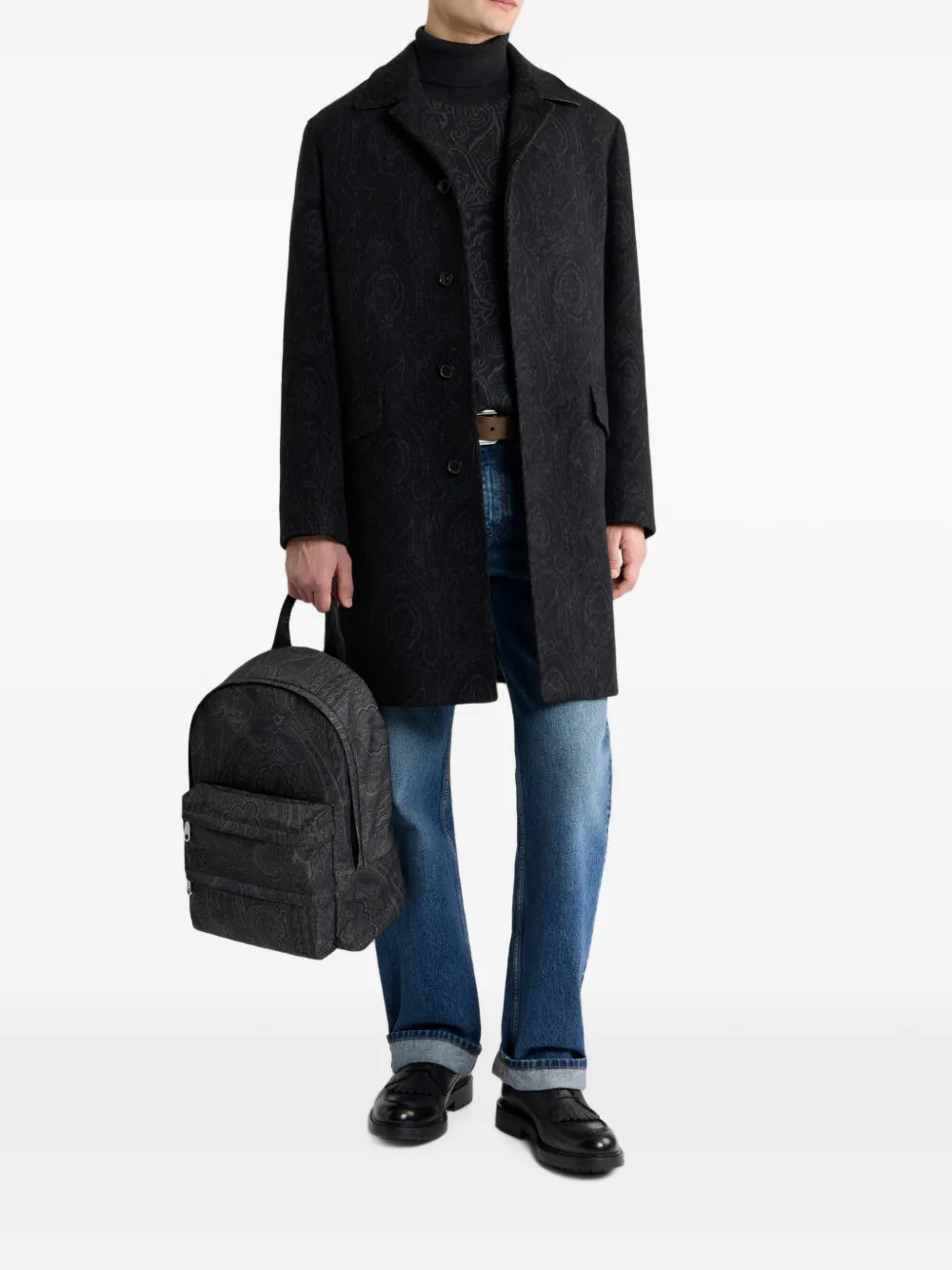 Rucsac ETRO Nylon Backpack with Arnica Motif gri - imagine 3
