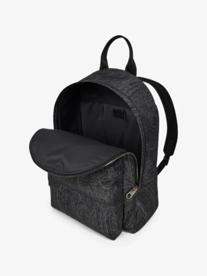 Rucsac ETRO Nylon Backpack with Arnica Motif gri - imagine 4