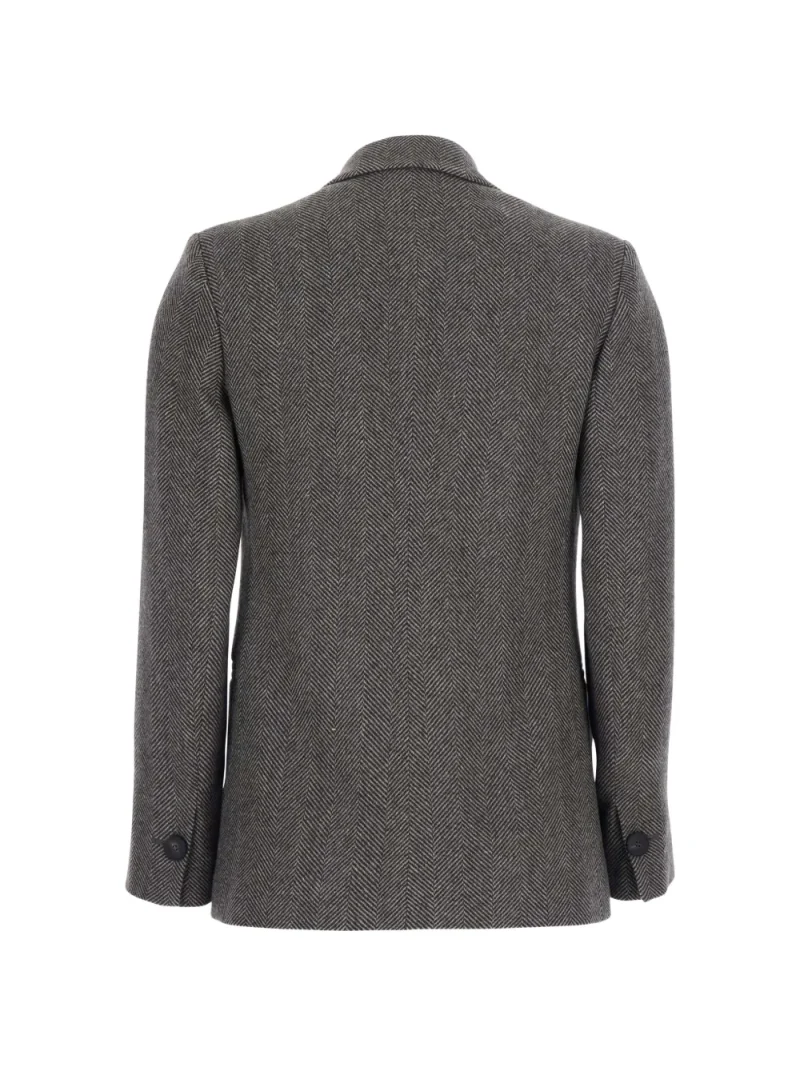 Alternative view of Sacou Antonelli Herringbone-Pattern Single-Breasted maro