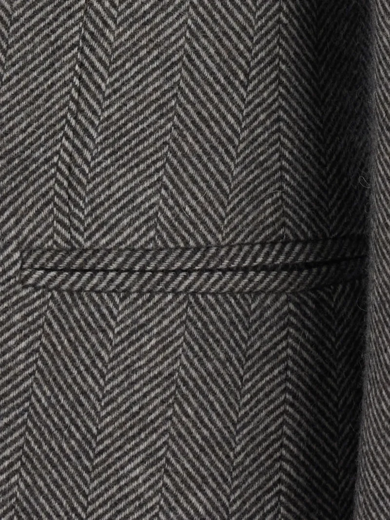 Sacou Antonelli Herringbone-Pattern Single-Breasted maro - imagine 3