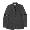 Sacou Coperni Belted Herringbone gri