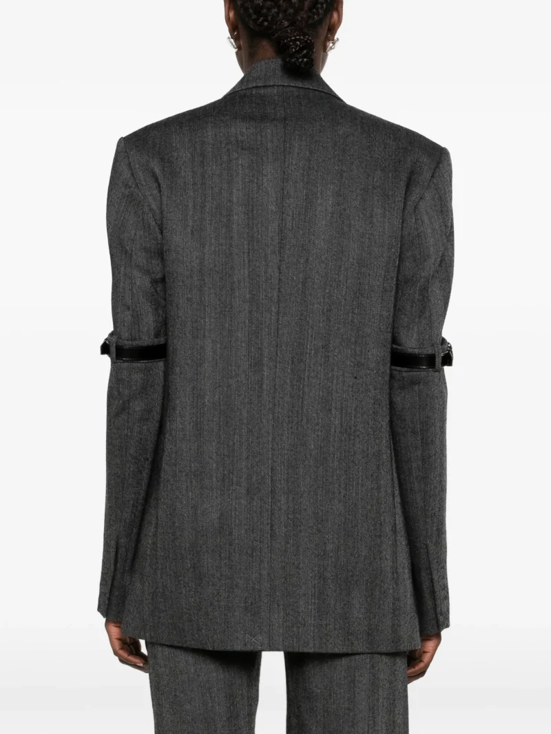Alternative view of Sacou Coperni Belted Herringbone gri