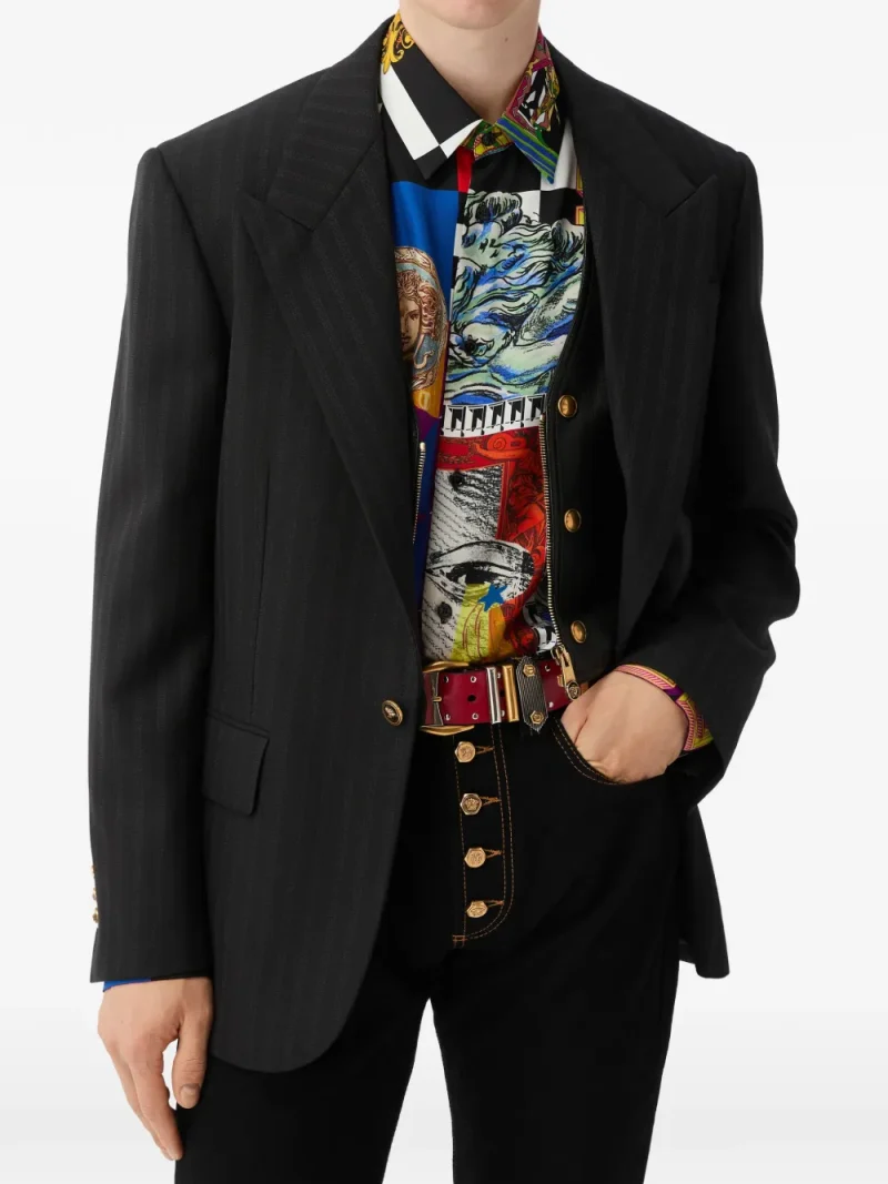 Sacou Versace Jacquard Wool negru - imagine 3