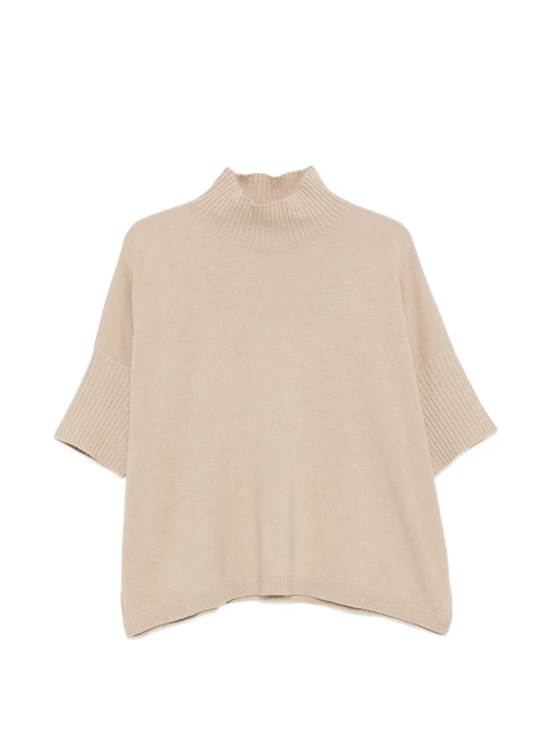 Top Antonelli Ribbed High-Neck bej