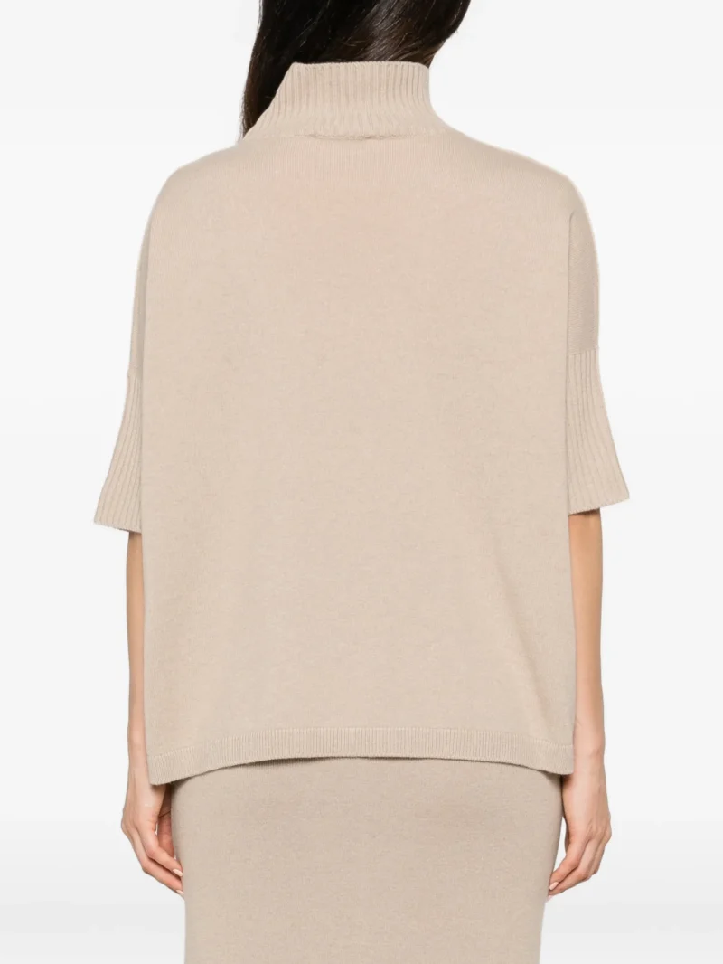 Alternative view of Top Antonelli Ribbed High-Neck bej