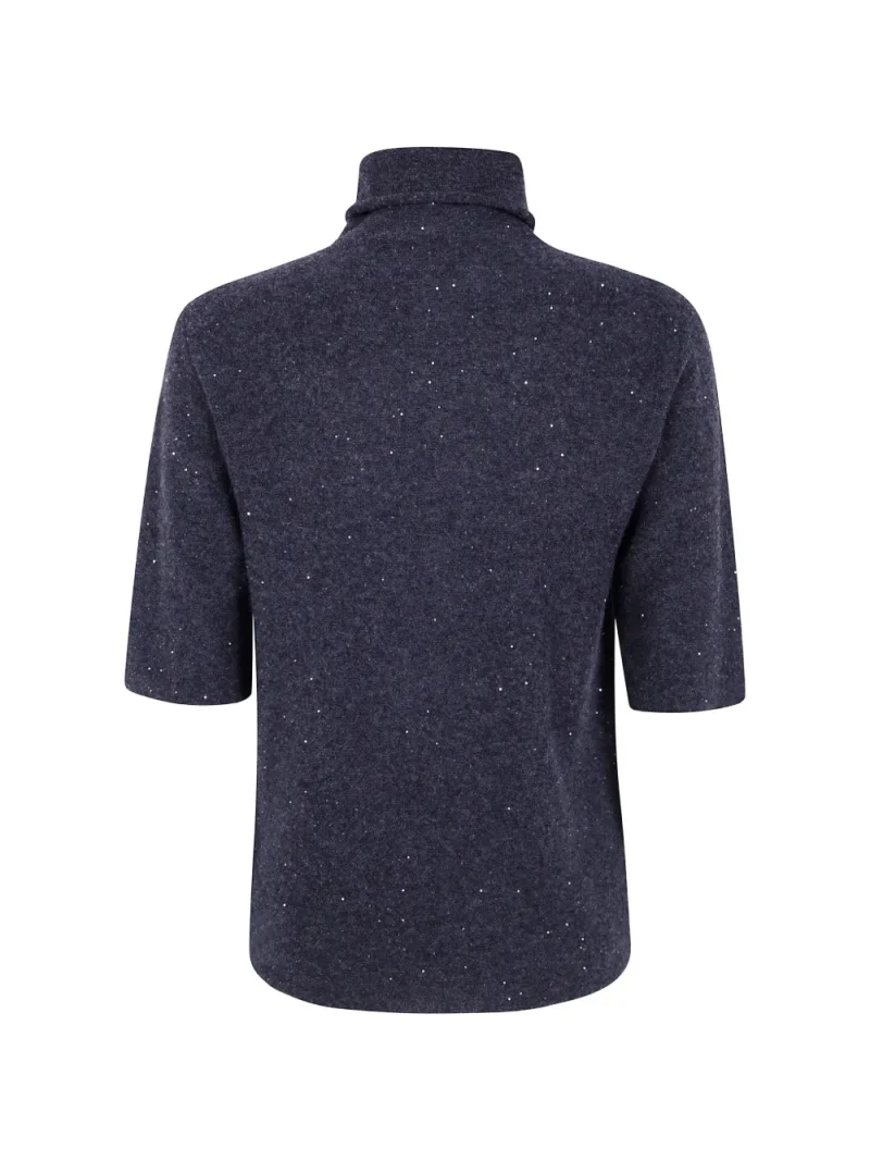 Alternative view of Top Antonelli Sequin-Embellished Roll-Neck gri